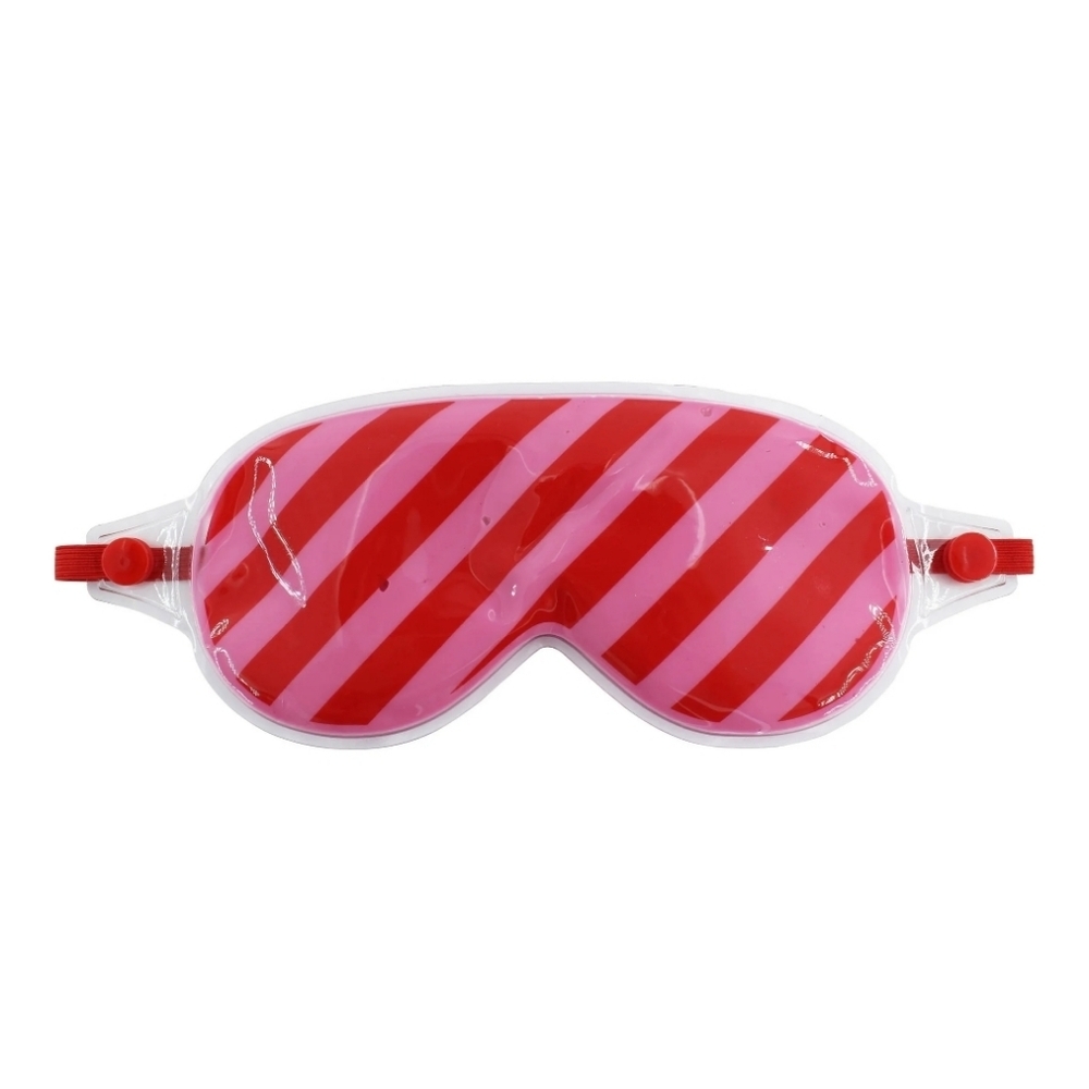 Hot & Cold Clay Eye 7" x 3.25" Mask Adjustable Pink Striped - Picture 1 of 3